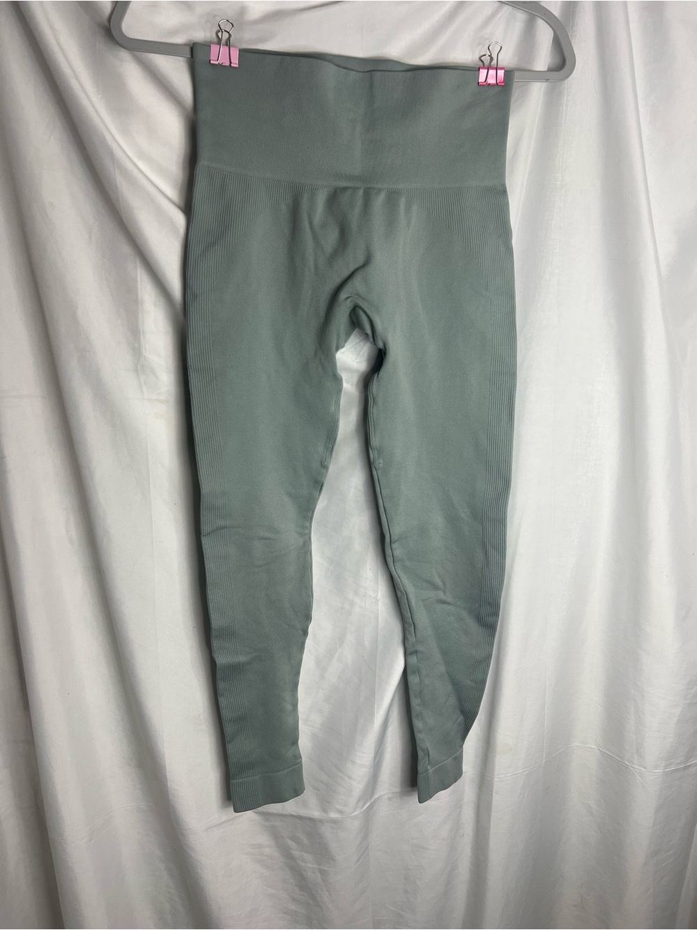 SET Active High-Waist Ribbed Leggings in Sage Green